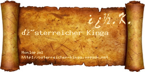 Österreicher Kinga névjegykártya
