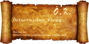 Österreicher Kinga névjegykártya